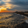 夕日と海
