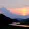 川の夕暮れ