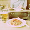 焼きそばにビール