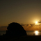 稲佐ノ浜の弁天島と夕日