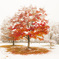 雪と紅葉