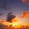 隠れた夕日
