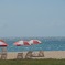 沖縄の海とパラソル