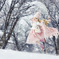 jumping on snowy