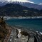 荒れる富士山