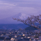夕暮れの鳥海山