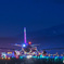 夜の蔵王に向かって