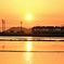 オレンジに溶ける琵琶湖ブルー