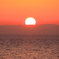 佐渡ヶ島に沈む夕日