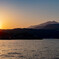 伊豆大島の夕景　波浮港から望む三原山 