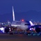 日没直後の福岡空港