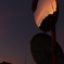 ミラー越しの夏の夕暮れ