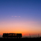 夕焼けの車窓