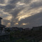 夕暮れと飛行機