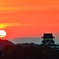 犬山城　日暮れ
