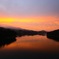夕焼けのダム