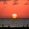 釣り人と夕日　2