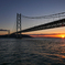 夕焼け 明石海峡大橋-2