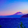 夕暮れの富士と駿河湾