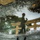In the puddle