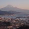 朝陽を浴びて