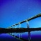 冬の夜空の蓬莱橋