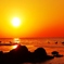 一休み　　早春の能登の夕景