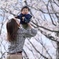 桜の下で