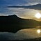 夕陽と田んぼ