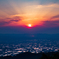 散居村の夕日（光芒）