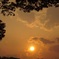 暮れなずむ夕日