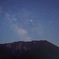 大山北壁と昇る天の川