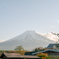 夕焼けの富士山