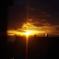 居間からの夕日・・・