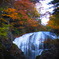 La cascada que se pone roja y amarilla