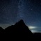 テントから望む槍ヶ岳と星空