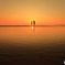 夕日の海