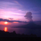 桜島噴煙と朝日
