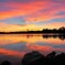 水辺夕焼け