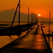 島原半島に落ちる夕日
