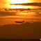 2019-9-7 夕日と飛行機