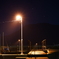 田舎の夜の港