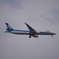 飛んできた旅客機を撮影