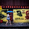 walking with an umbrella