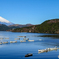 快晴の芦ノ湖と富士山