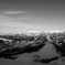暖冬の雪山
