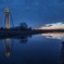 タワーのある夕景