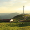 風車と夕暮れ