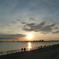 休日の夕日