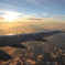 飛行機からの夕日